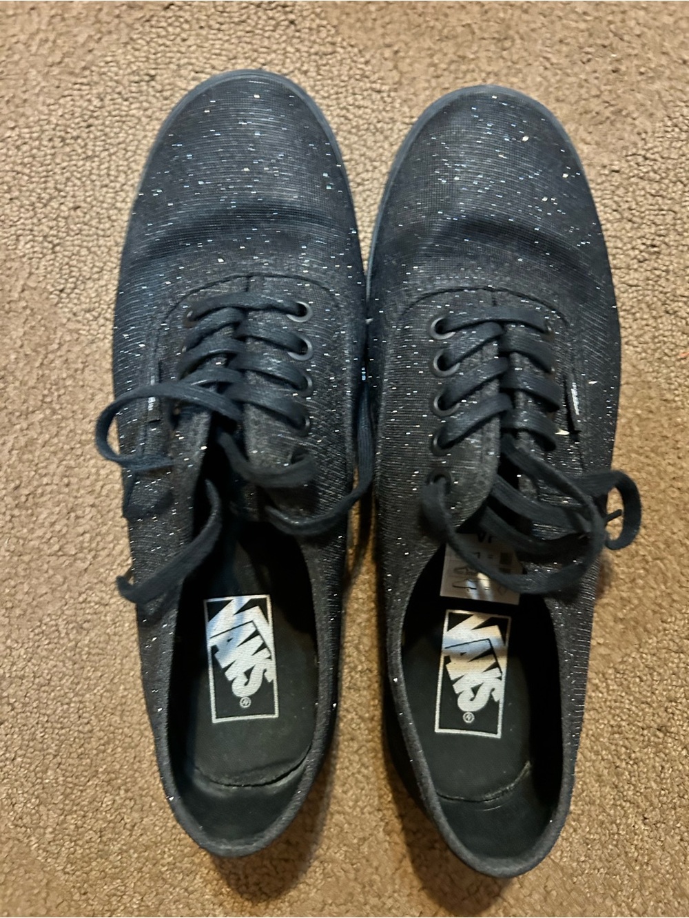 Vans Women’s Black Glitter Authentic Low-Top Sneakers
